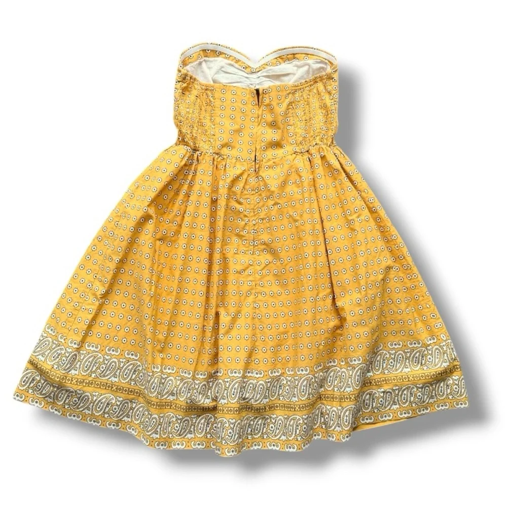 Vintage Anthropologie Girls From Savoy Bandanna Print Strapless Dress Size 4 - Picture 4 of 11